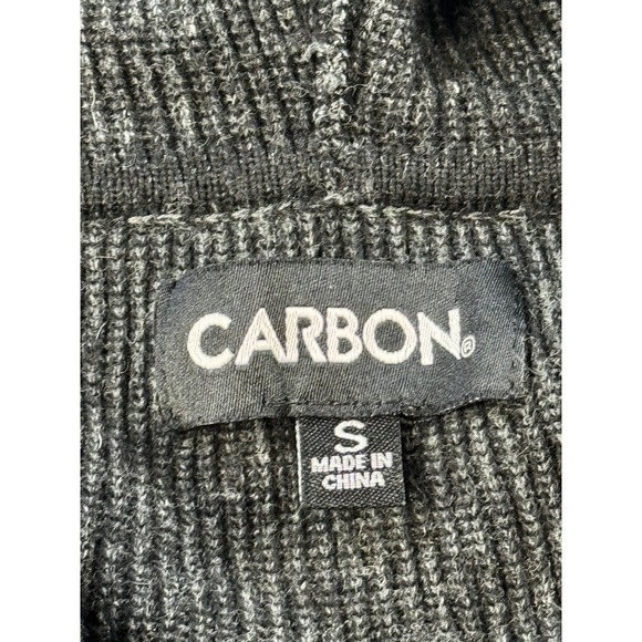 Carbon Women's Gray 100% Cotton Knit Full Zip Hooded Sweater Small - Picture 7 of 8